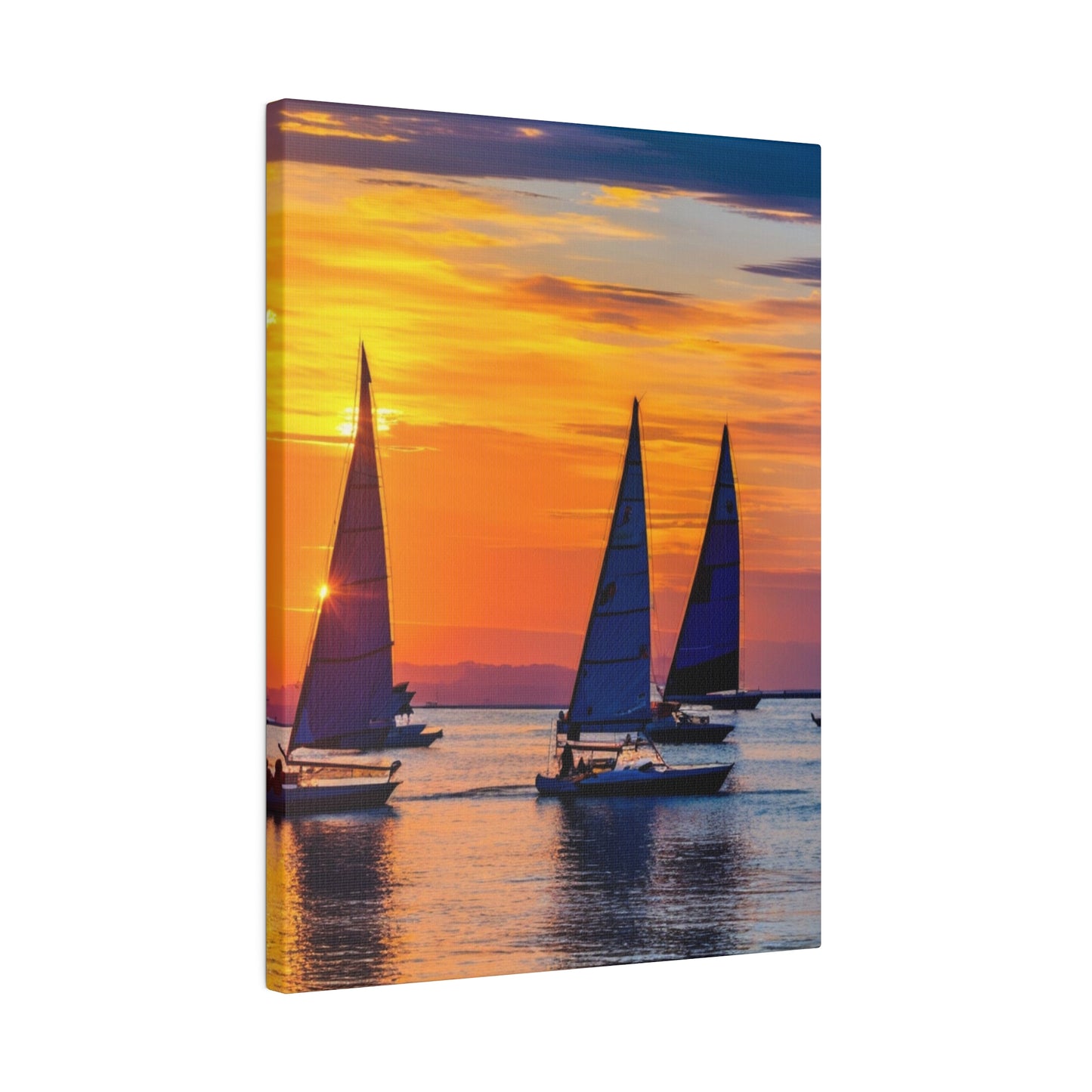 Horizon's Embrace: Dual Sailboats at Dusk