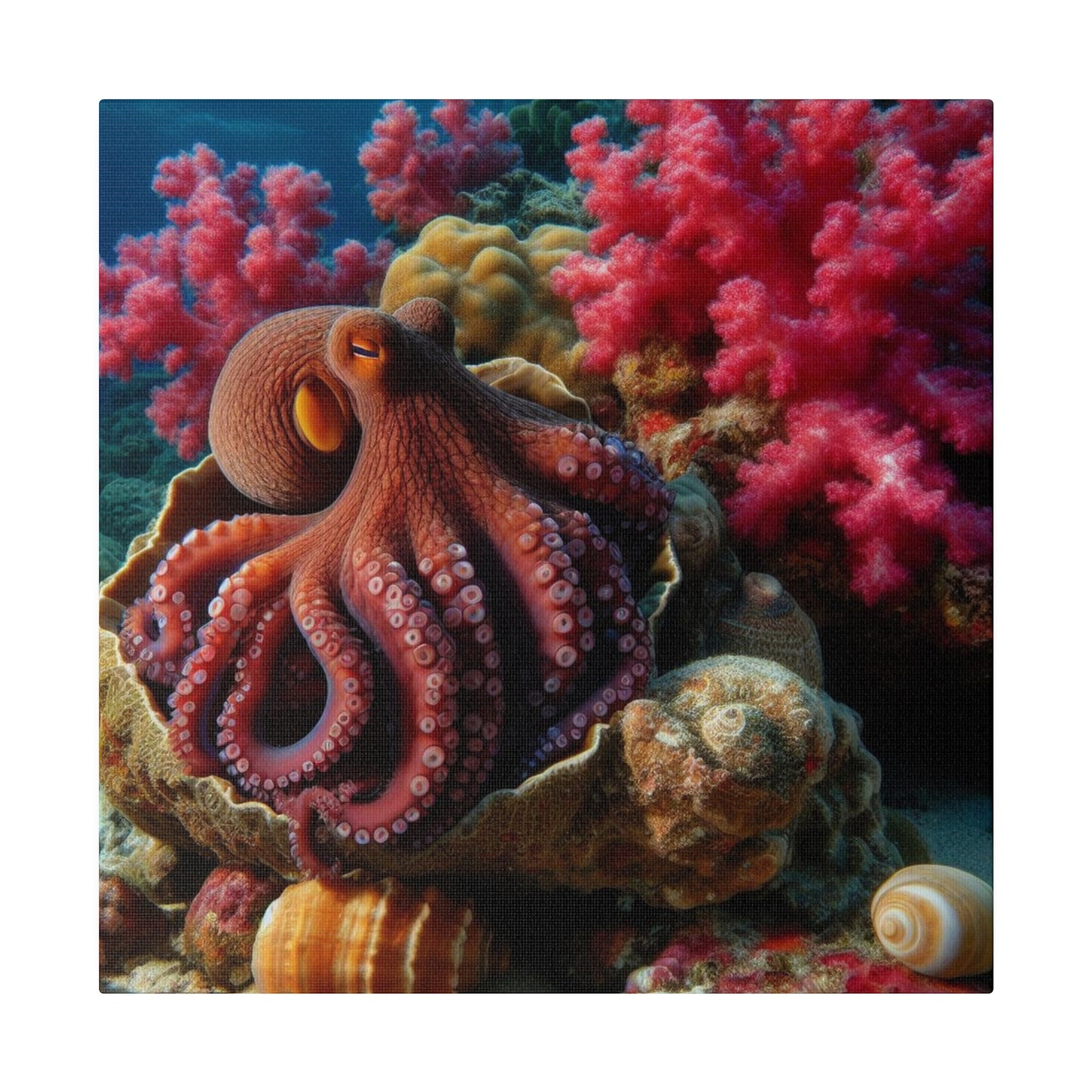 Crimson Embrace: Octopus's Tranquil Domain