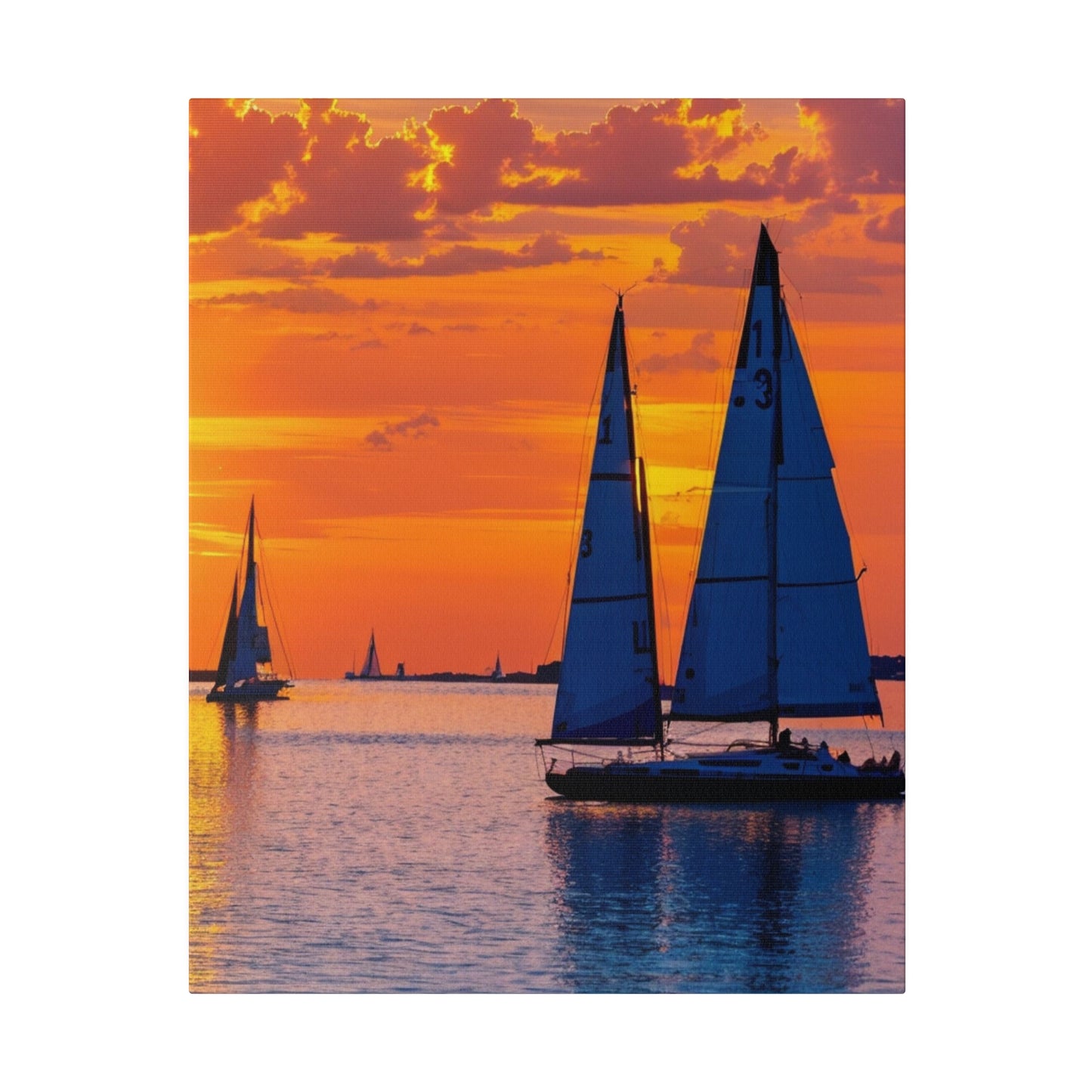 Golden Voyage: Sailboats Adrift in Sunset's Glow