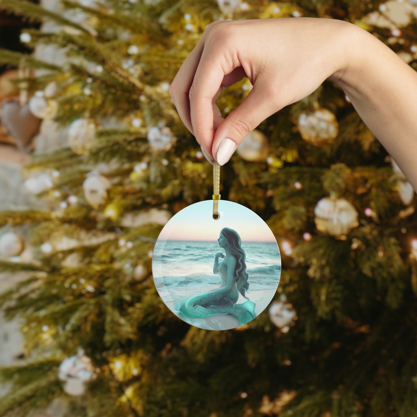 Lustrous Oceanic Luminary Ornament