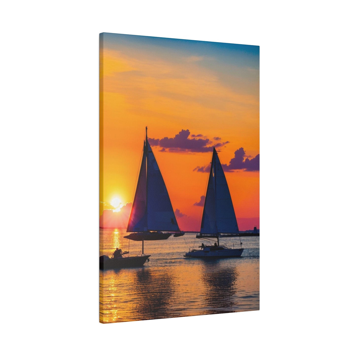 Golden Horizon: Sails at Dusk