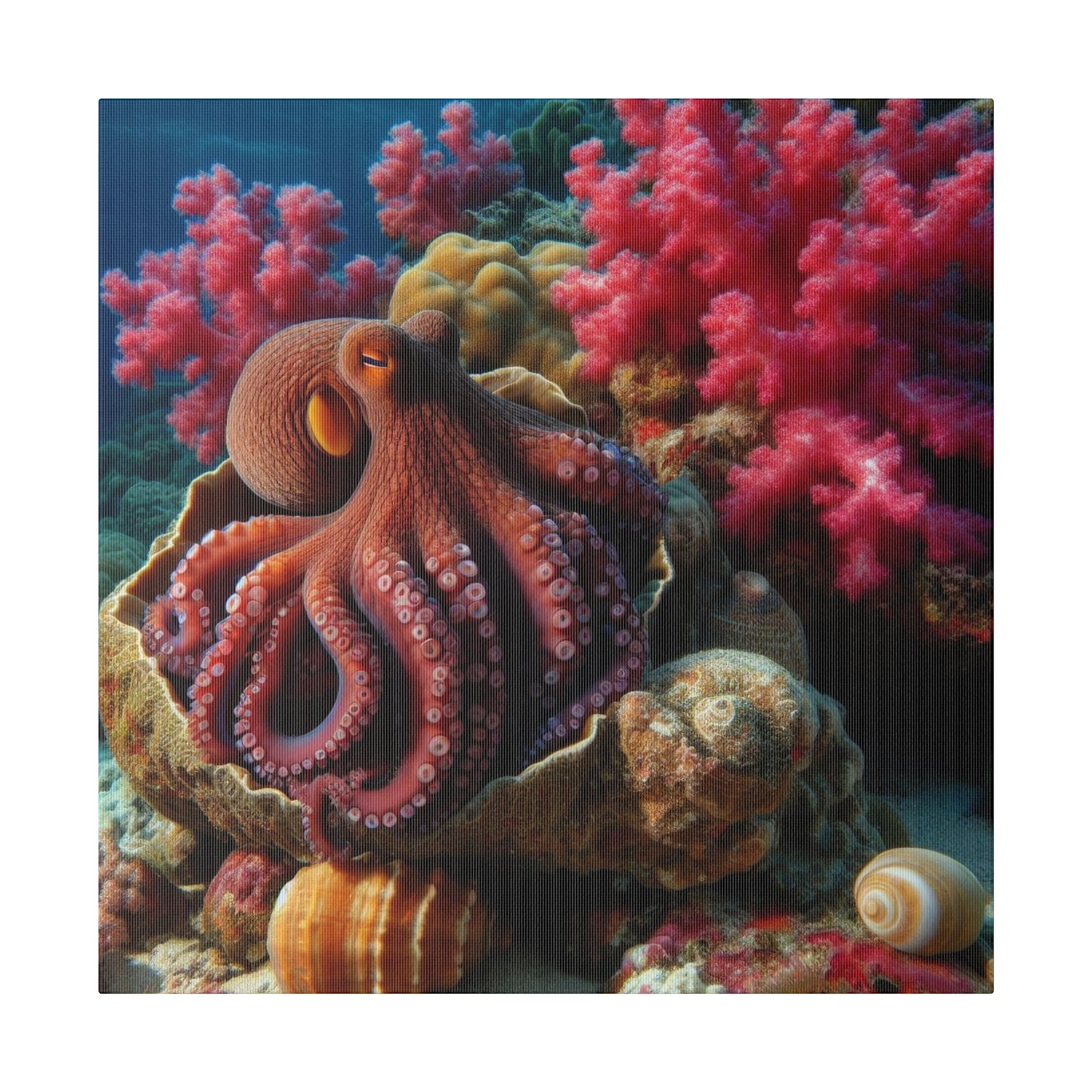 Crimson Embrace: Octopus's Tranquil Domain