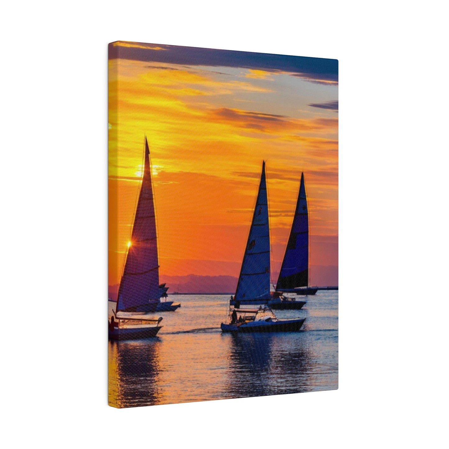 Horizon's Embrace: Dual Sailboats at Dusk