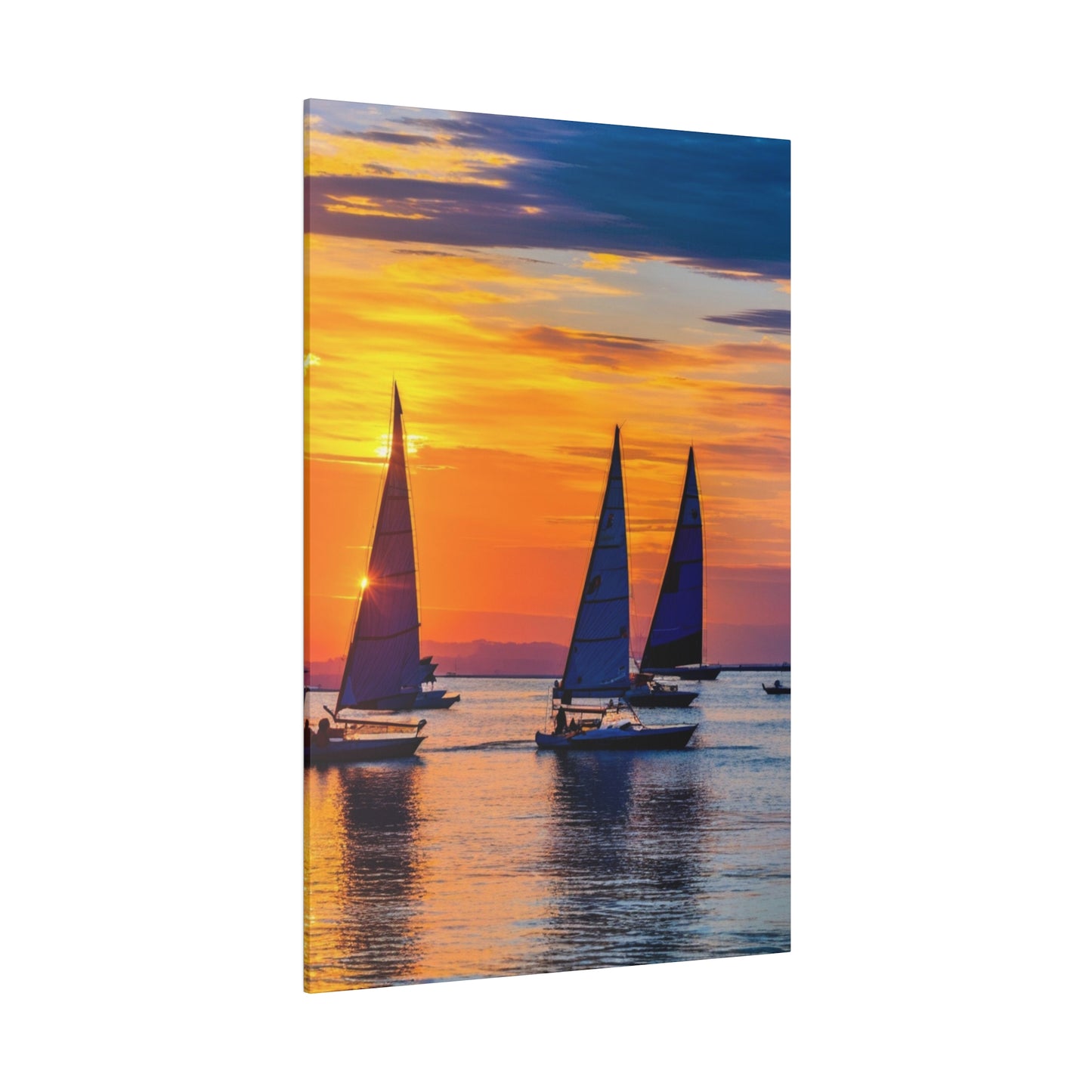 Horizon's Embrace: Dual Sailboats at Dusk