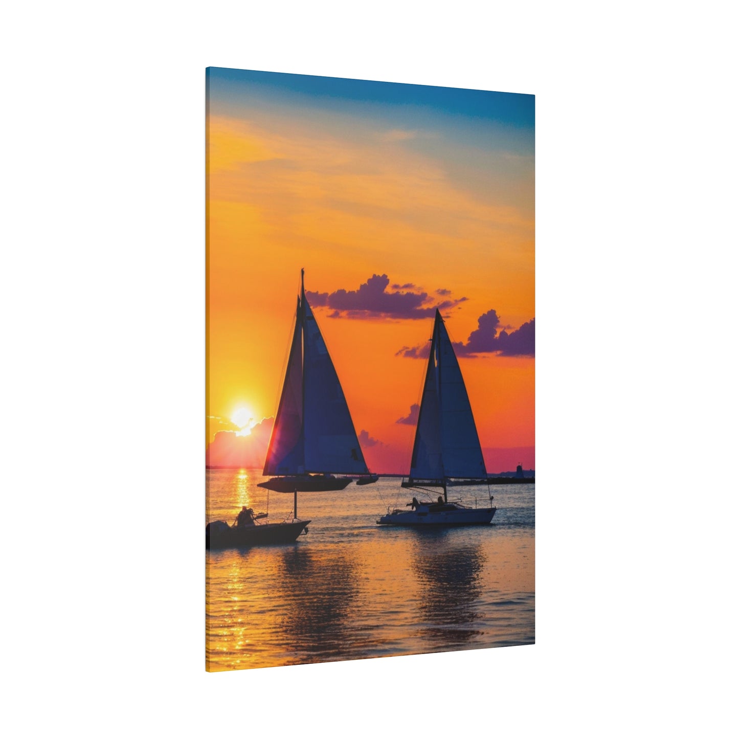 Golden Horizon: Sails at Dusk