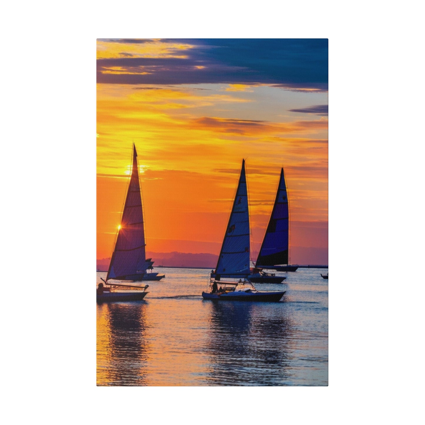 Horizon's Embrace: Dual Sailboats at Dusk