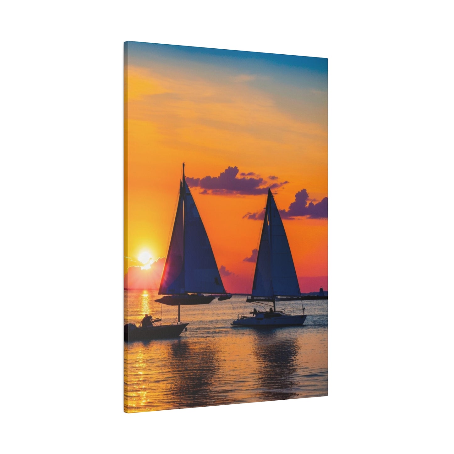 Golden Horizon: Sails at Dusk