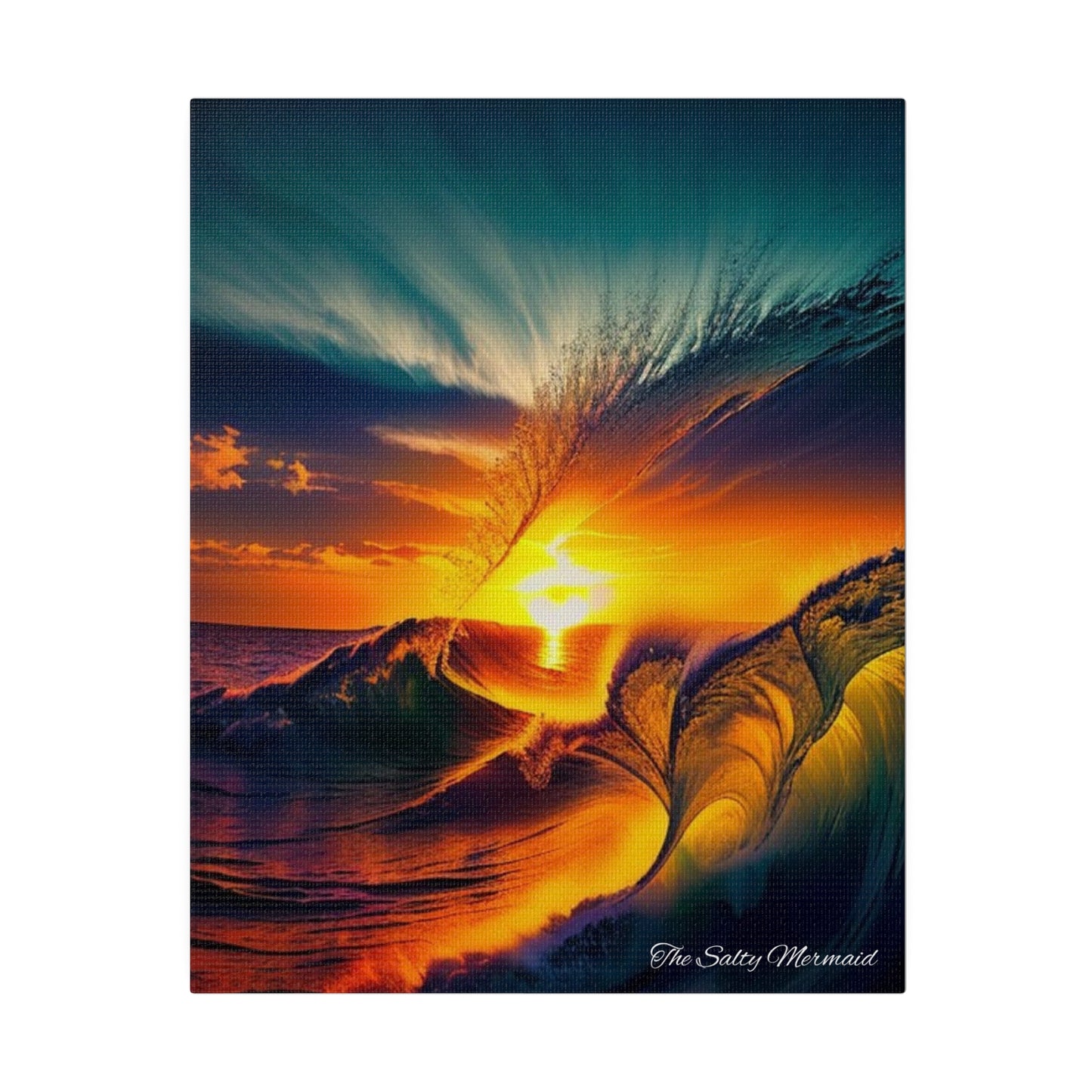 The Salty Mermaid Elegant Waves at Sunset