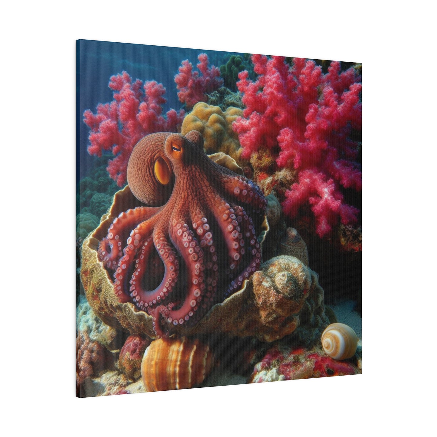 Crimson Embrace: Octopus's Tranquil Domain