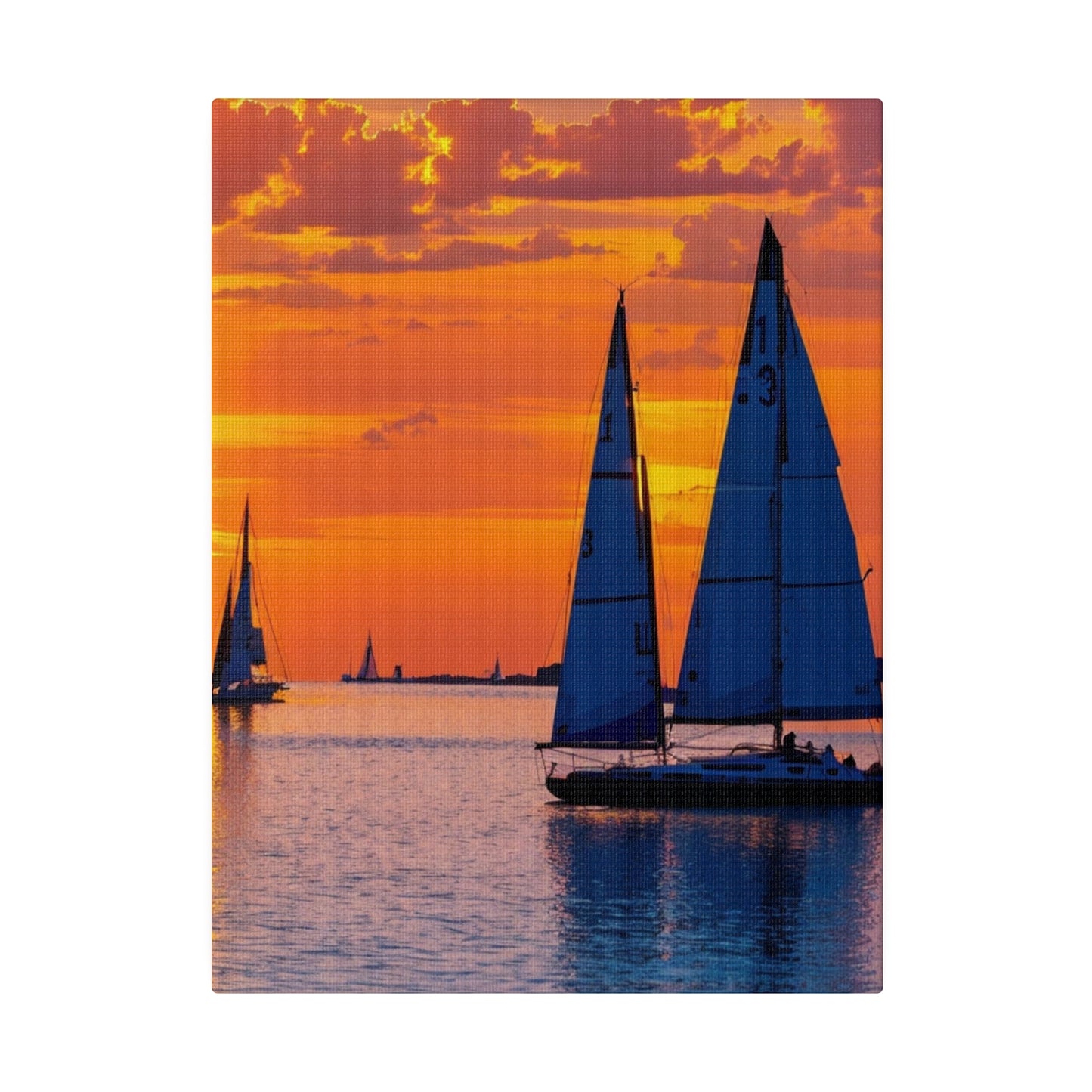 Golden Voyage: Sailboats Adrift in Sunset's Glow