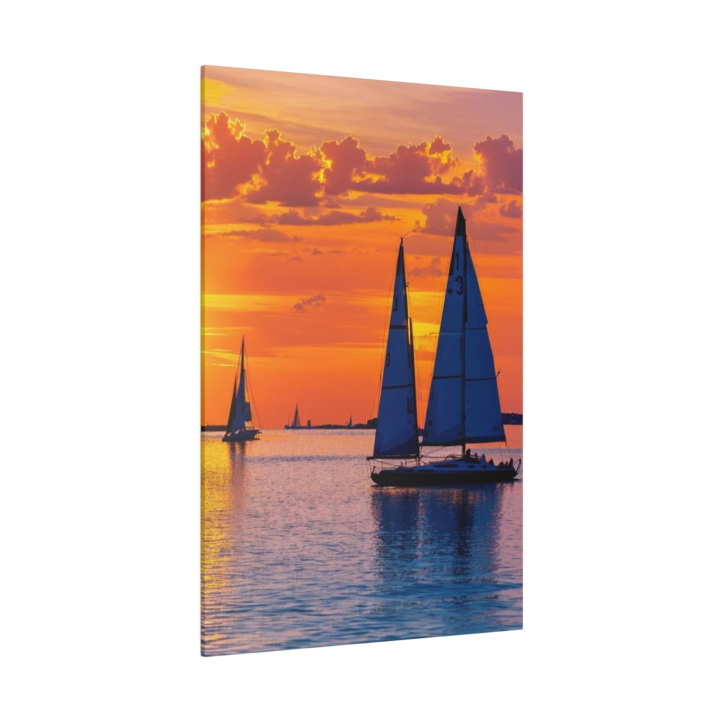 Golden Voyage: Sailboats Adrift in Sunset's Glow