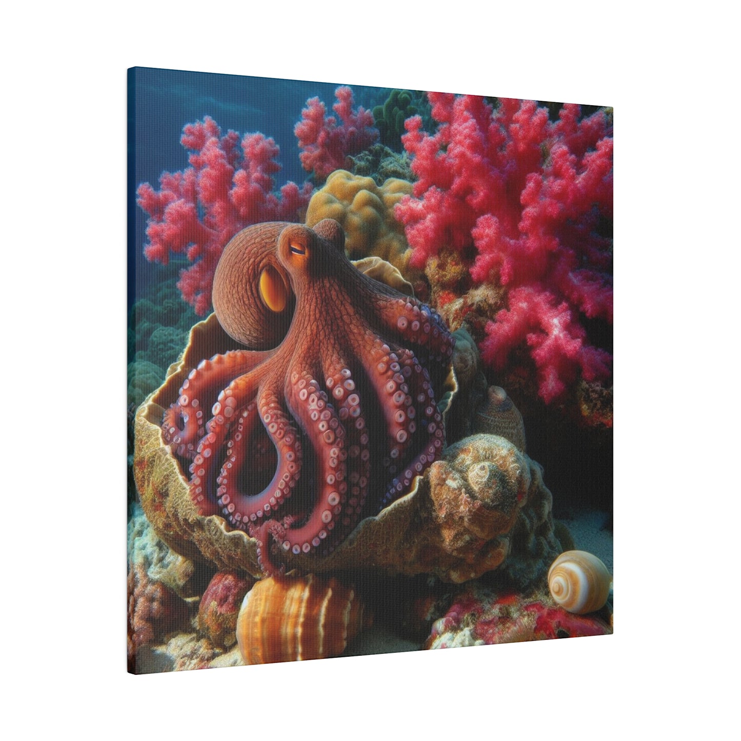 Crimson Embrace: Octopus's Tranquil Domain