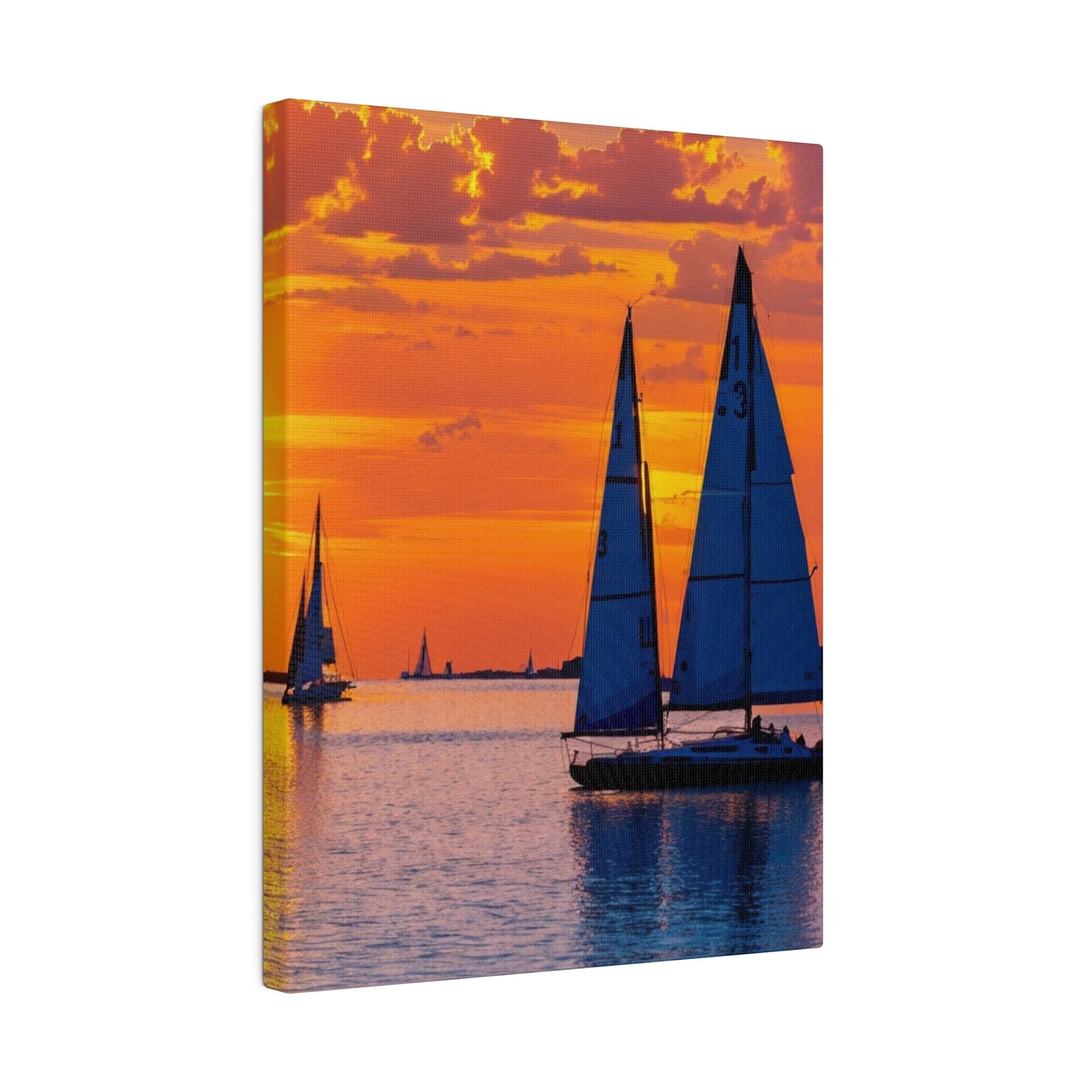 Golden Voyage: Sailboats Adrift in Sunset's Glow