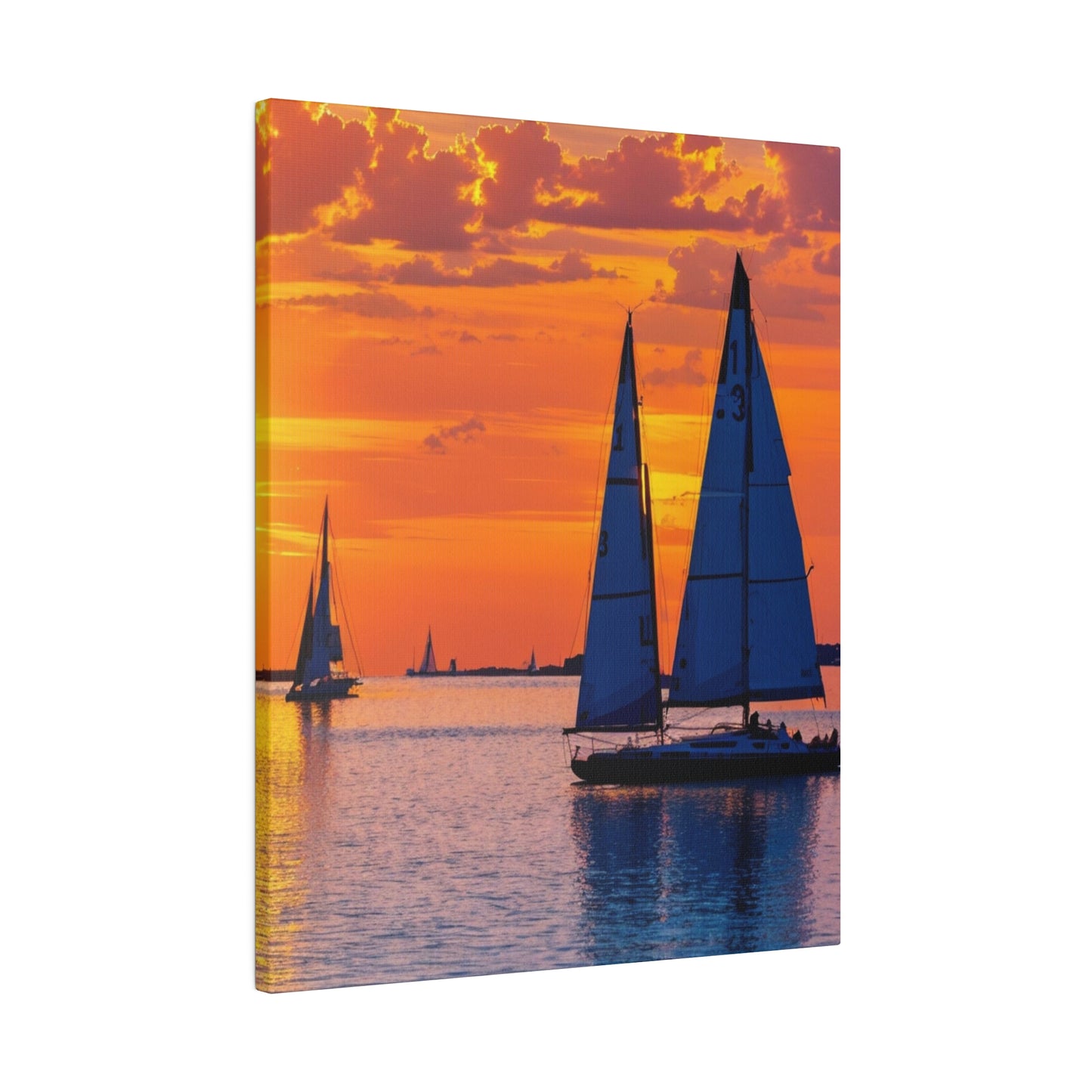 Golden Voyage: Sailboats Adrift in Sunset's Glow