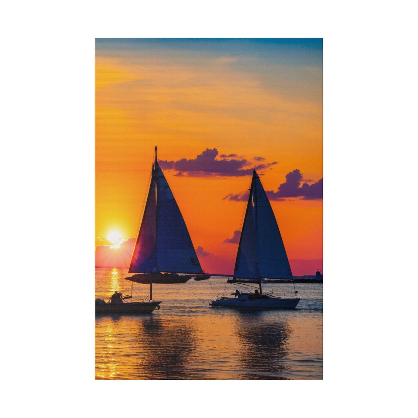 Golden Horizon: Sails at Dusk