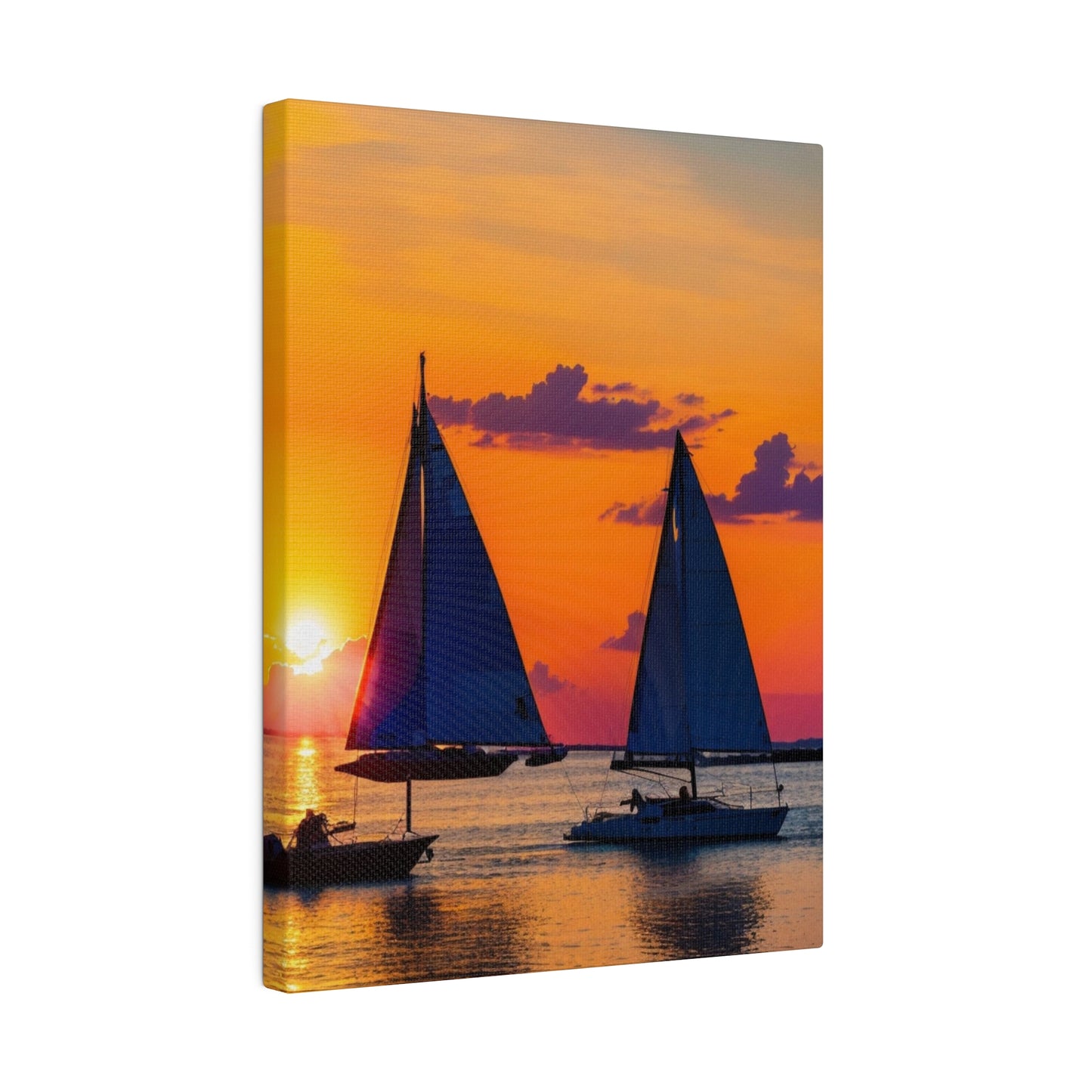 Golden Horizon: Sails at Dusk