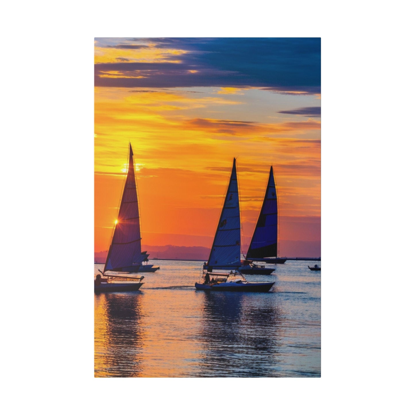 Horizon's Embrace: Dual Sailboats at Dusk