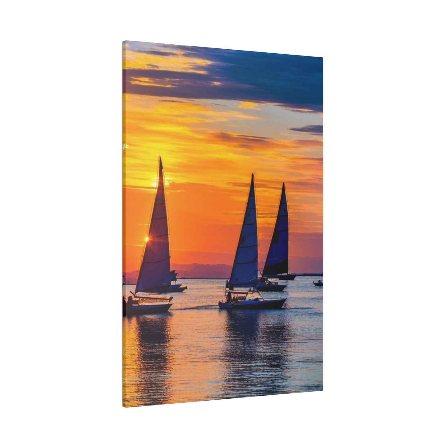 Horizon's Embrace: Dual Sailboats at Dusk