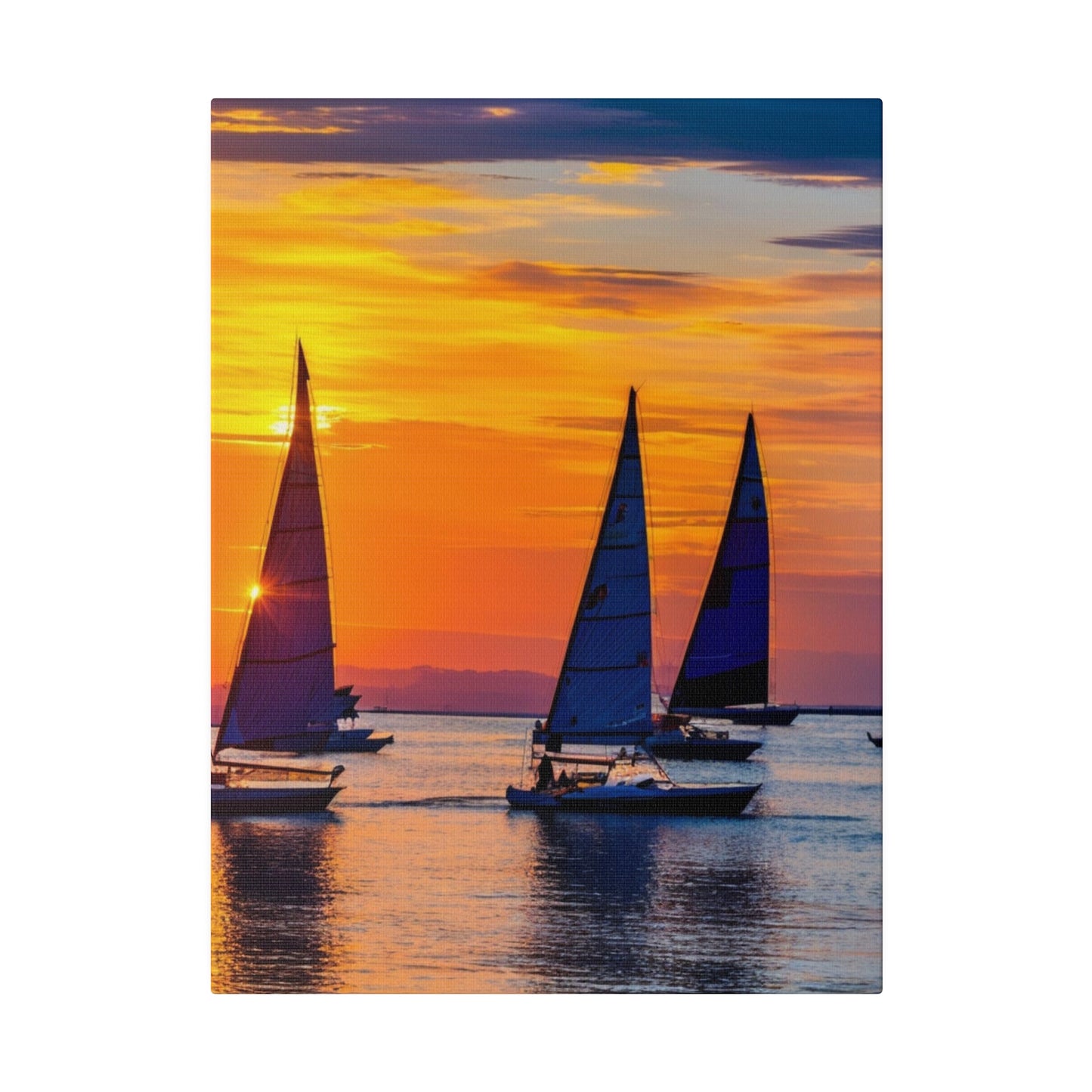 Horizon's Embrace: Dual Sailboats at Dusk