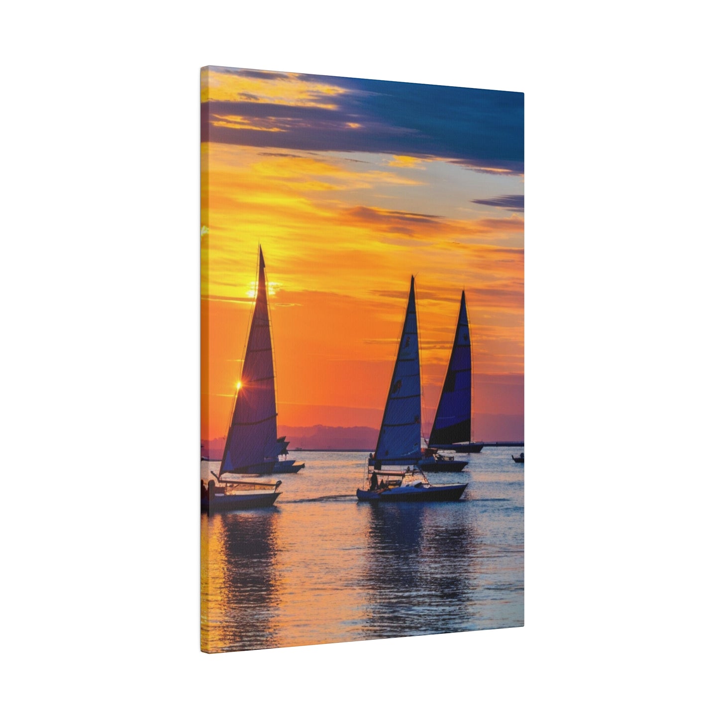 Horizon's Embrace: Dual Sailboats at Dusk